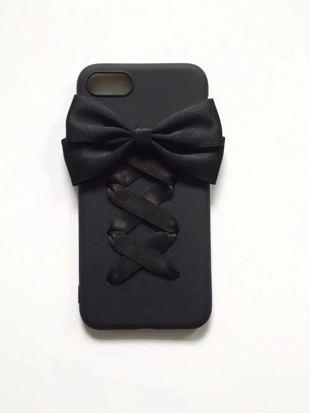 Sweet Girl Lolita Black Bowknot Iphone Case for 15 16 Pro Max Soft Phone Case Handmade Women Phone Covers for IPhone 11 12 13 14