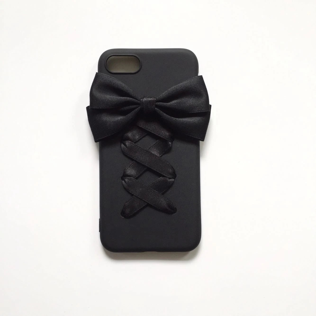 Sweet Girl Lolita Black Bowknot Iphone Case for 15 16 Pro Max Soft Phone Case Handmade Women Phone Covers for IPhone 11 12 13 14