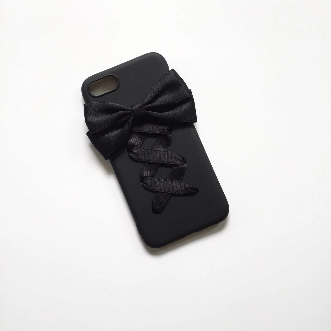 Sweet Girl Lolita Black Bowknot Iphone Case for 15 16 Pro Max Soft Phone Case Handmade Women Phone Covers for IPhone 11 12 13 14
